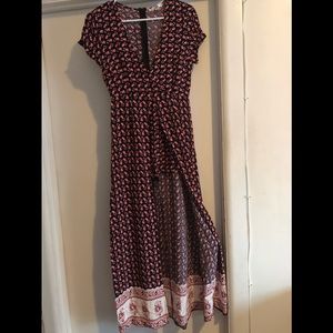 ❤️Floral maxi romper dress /romper with skirt